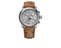 Cronografo acciaio con cinturino in pelle Aerowatch