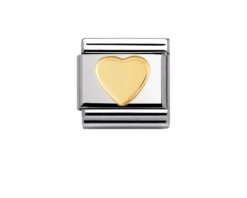 Cuore composable acciaio e oro Nomination
