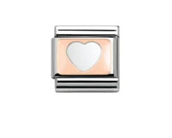 Cuore composable acciaio e oro rosa Nomination