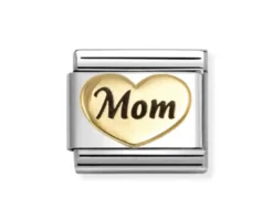 Cuore mom composable acciaio oro e smalto Nomination