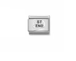 Cuore st – end composable acciaio e argento Nomination