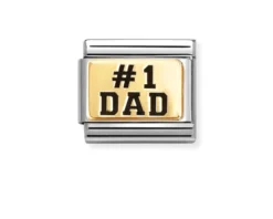 Dad n.1 composable acciaio oro e smalto Nomination