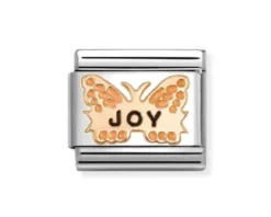 Farfalla arancio joy composable acciaio e oro rosa Nomination
