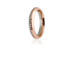 Fede eterna oro 750‰ oro bianco e oro rosa con diamanti ct. 0,17 Unoaerre