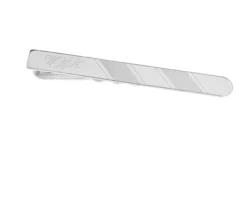 Fermacravatta argento con doppia fascia satinata Selezione zanolli