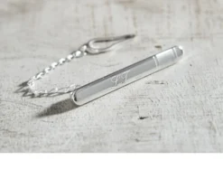 Fermacravatta argento con fascia satinata Selezione zanolli
