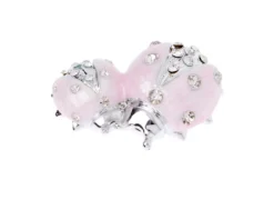 Figurina coppia di coccinelle rosa con cristalli con cristalli Selezione zanolli