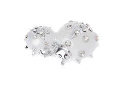 Figurina coppia di coccinelle bianche con cristalli con cristalli Selezione zanolli