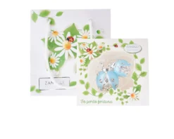 Figurina coppia di coccinelle azzurre con cristalli con cristalli Selezione zanolli