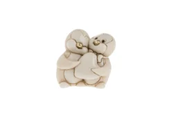Figurina coppia pinguini con cuore Selezione zanolli