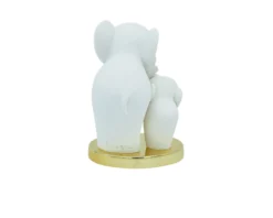Figurina elefantini bianchi con base oro Selezione zanolli