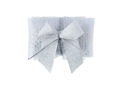 Fiocco in tubolare portaconfetti in organza con rete argento Selezione zanolli