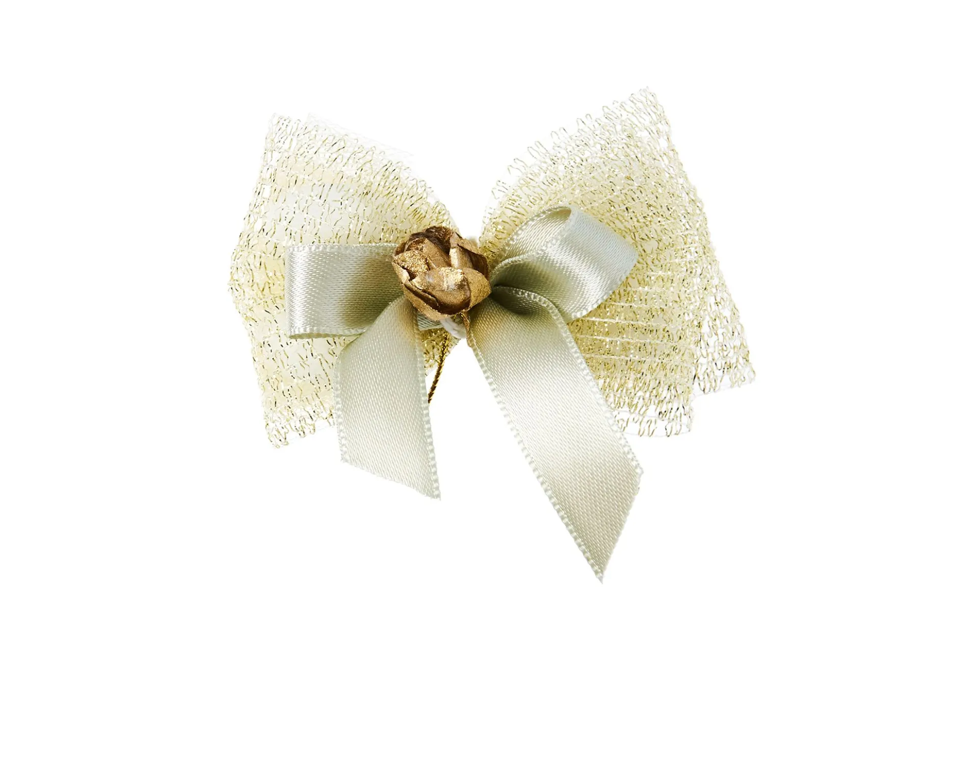 Fiocco portaconfetti in tulle con rete oro Selezione zanolli