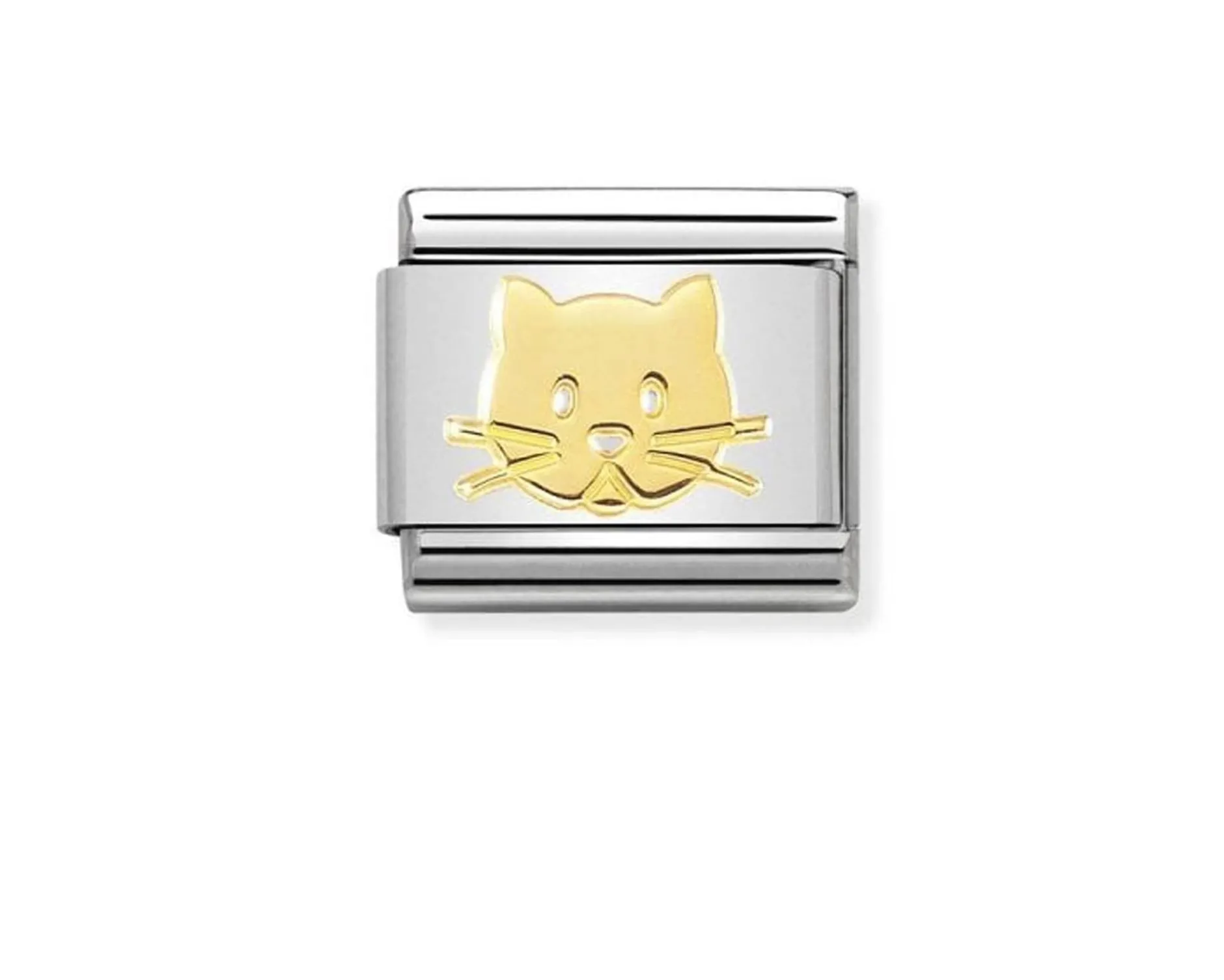 Gatto composable acciaio e oro Nomination