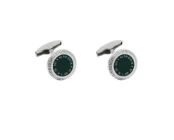 Gemelli argento con ghiera verde Selezione zanolli