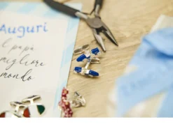 Gemelli auto argento e smalto blu Selezione zanolli