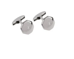 Gemelli ottagonali argento con zircone Selezione zanolli