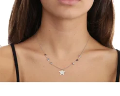 Girocollo oro 750‰ bianco con stelle e palline piatte Selezione zanolli