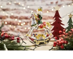 Idea regalo natale carillon soldatino su cavallo a dondolo verde Selezione zanolli