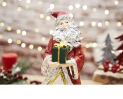 Idea regalo natale statuetta babbo natale con pacco Selezione zanolli