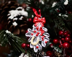 Idea regalo natale vischio rosso e ferro di cavallo oro Selezione zanolli
