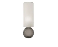 Lampada da tavolo balloton vetro di murano talpa con paralume beige Venini