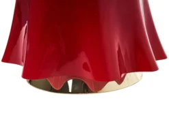 Lampada da tavolo fantasmino xl vetro di murano rosso e lattimo Venini