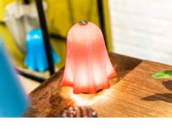 Lampada da tavolo fantasmino vetro di murano ricaricabile rosso Venini