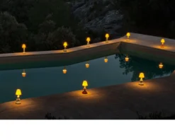 Lampada da tavolo firefly cactus porcellana autunno dorato Lladro'