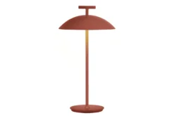 Lampada da tavolo mini geen-a acciaio colore mattone con batteria dimmerabile Kartell