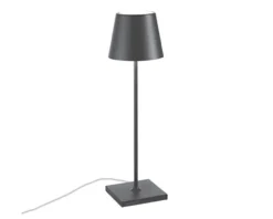 Lampada da tavolo poldina con cavo grigio scuro con cavo Zafferano
