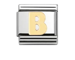 Lettera b composable acciaio e oro Nomination