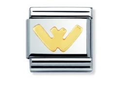 Lettera w composable acciaio e oro Nomination