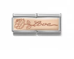 Love composable acciaio e oro rosa Nomination