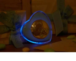 Luce notturna orsetto argento pvd cuore celeste Selezione zanolli