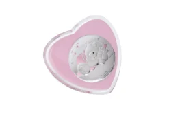 Luce notturna orsetto argento pvd cuore rosa Selezione zanolli