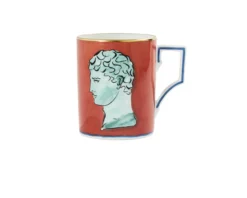 Mug il viaggio di nettuno porcellana rosso corallo Richard ginori