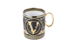 Mug virtus gala porcellana nero Versace