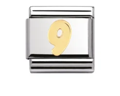 Numero 9 composable acciaio e oro Nomination