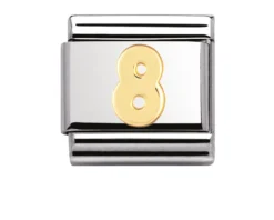 Numero 8 composable acciaio e oro Nomination