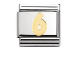 Numero 6 composable acciaio e oro Nomination