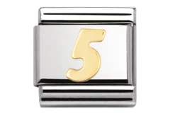 Numero 5 composable acciaio e oro Nomination