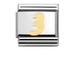 Numero 3 composable acciaio e oro Nomination