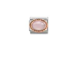 Opalina rosa composable acciaio e oro rosa Nomination