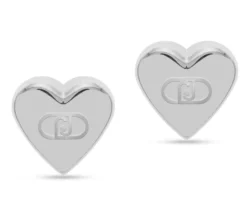 Orecchini acciaio cuore con logo Liu jo