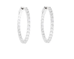 Orecchini a cerchio luce argento con cubic zirconia Sovrani