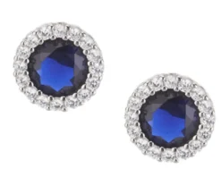 Orecchini argento con cubic zirconia e zirconi zaffiro Sovrani