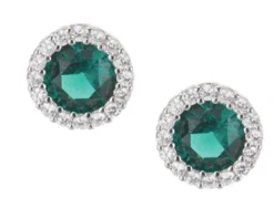 Orecchini argento con cubic zirconia e zirconi smeraldo Sovrani