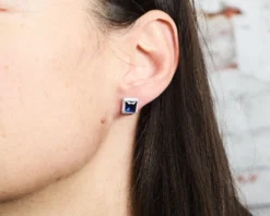 Orecchini argento con cubic zirconia e zirconi zaffiro Sovrani