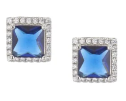 Orecchini argento con cubic zirconia e zirconi zaffiro Sovrani